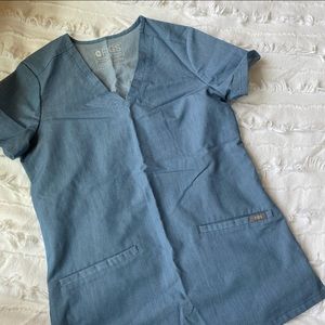 Figs Heather Indigo Casma Scrub Top XXS